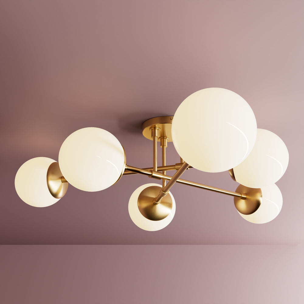 Hazelton - Six Light Semi Flush Fixture - Illuminate Vintage