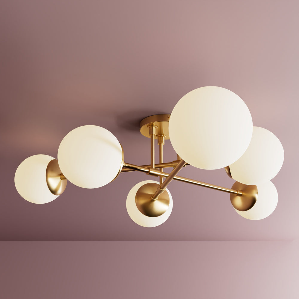 Hazelton - Six Light Semi Flush Fixture - Illuminate Vintage