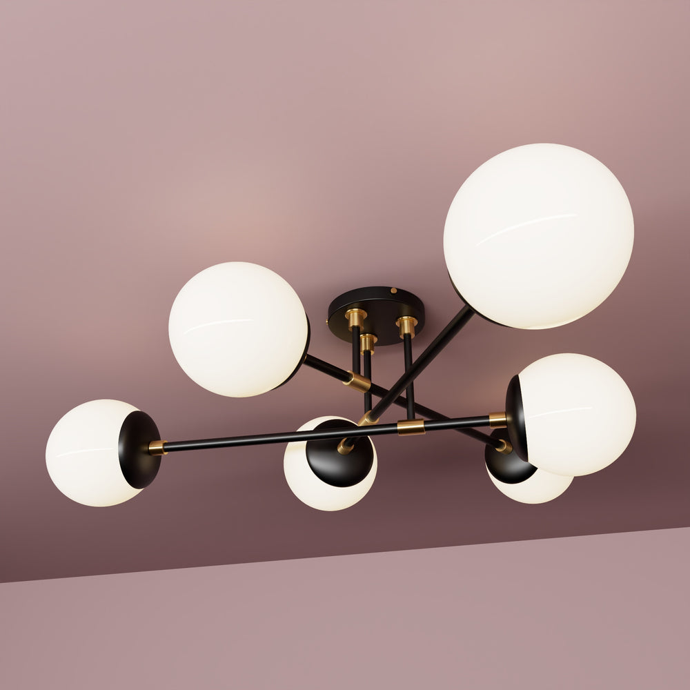 Hazelton - Six Light Semi Flush Fixture - Illuminate Vintage