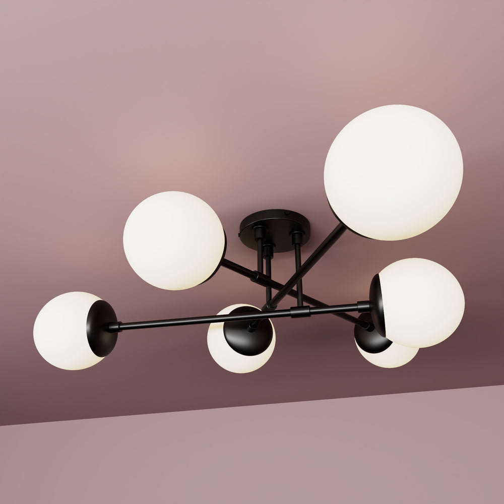 Hazelton - Six Light Semi Flush Fixture - Illuminate Vintage