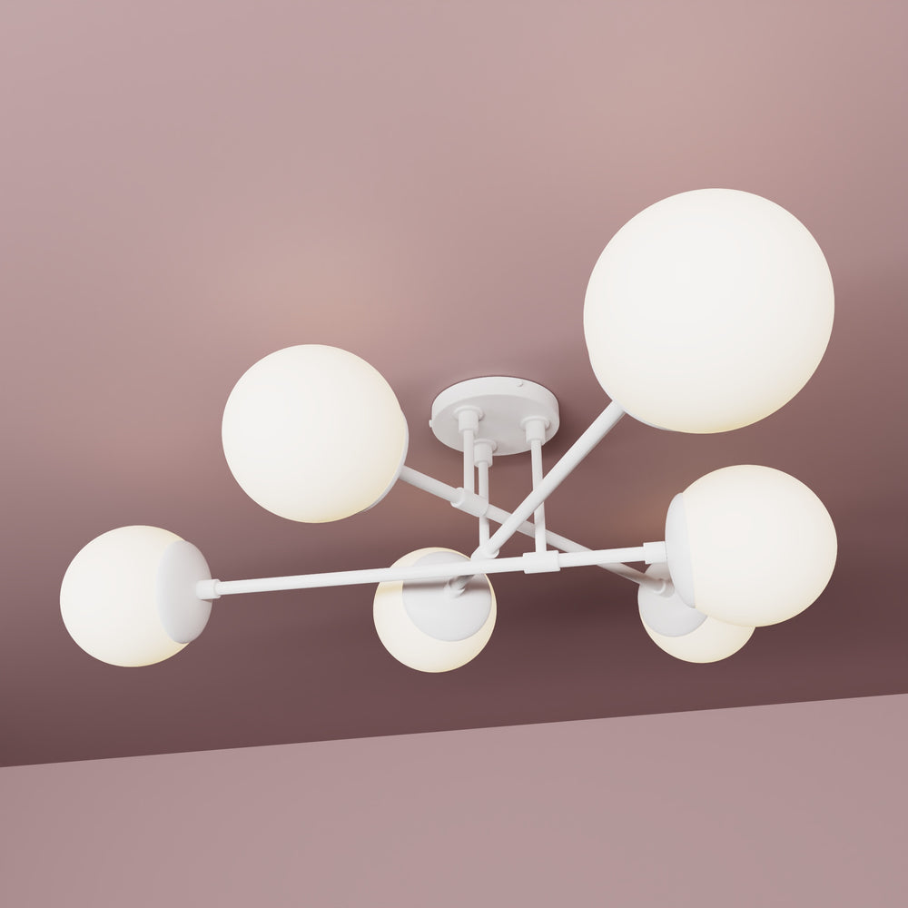 Hazelton - Six Light Semi Flush Fixture - Illuminate Vintage