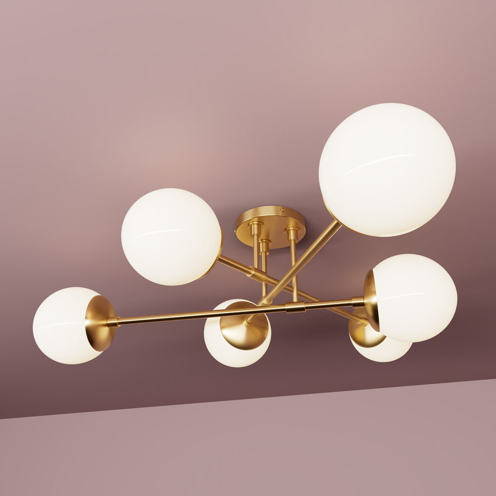 Hazelton - Six Light Semi Flush Fixture - Illuminate Vintage