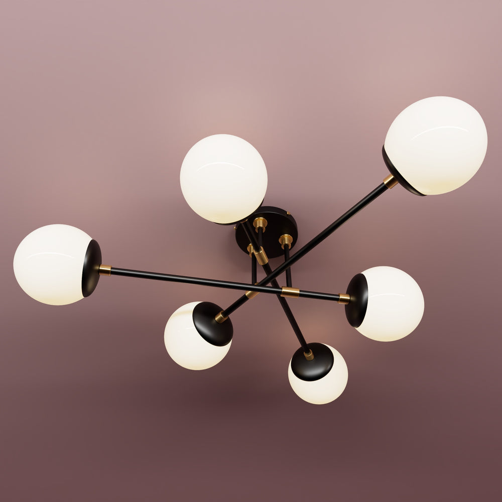 Hazelton - Six Light Semi Flush Fixture - Illuminate Vintage