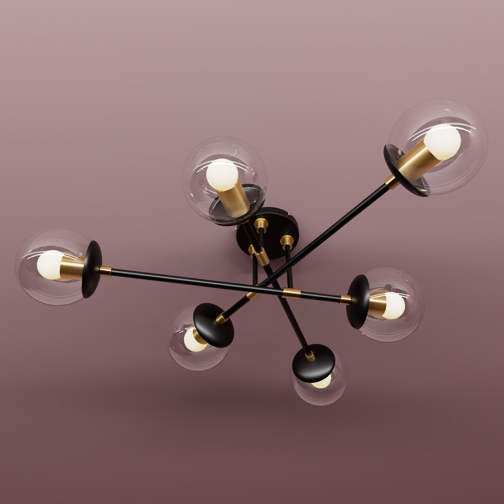 Hazelton - Six Light Semi Flush Fixture - Illuminate Vintage