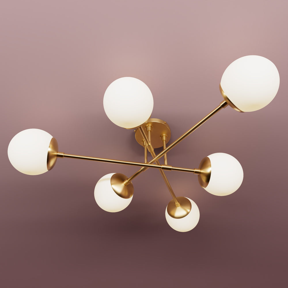 Hazelton - Six Light Semi Flush Fixture - Illuminate Vintage