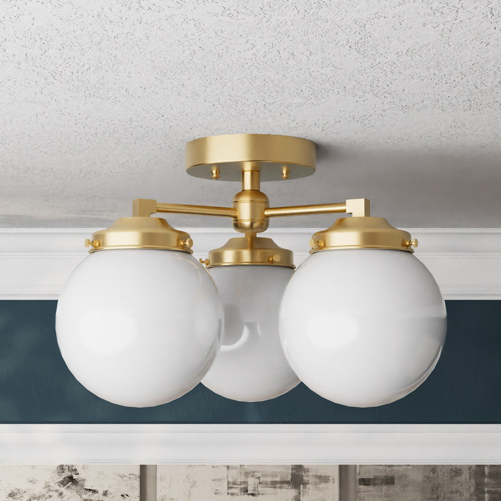 Hawthorne - Three Light Semi Flush Fixture - Illuminate Vintage