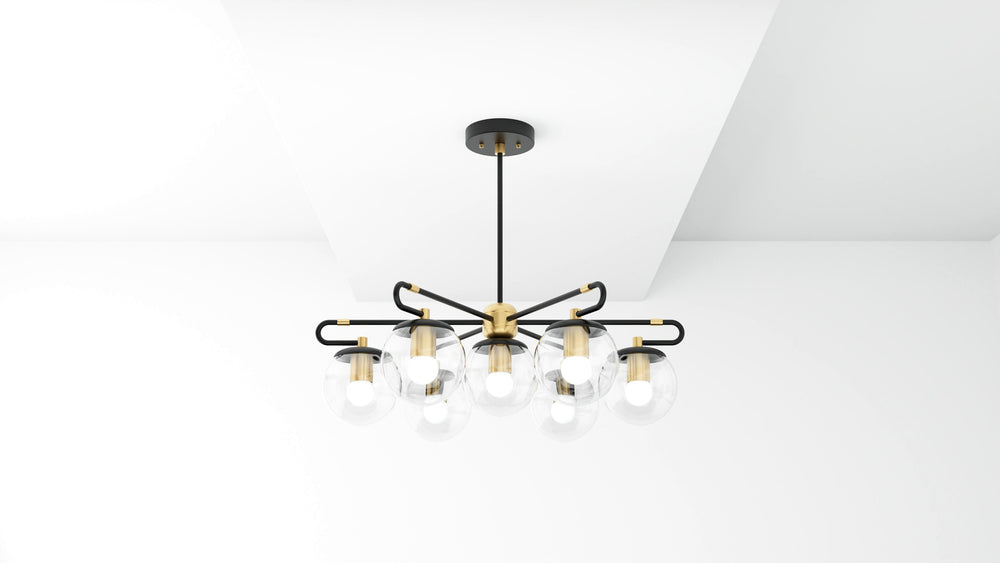 Raleigh - Modern Glass Globe 7 Light Chandelier