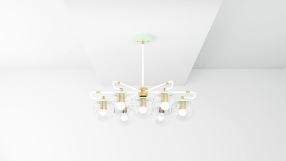 Raleigh - Modern Glass Globe 7 Light Chandelier