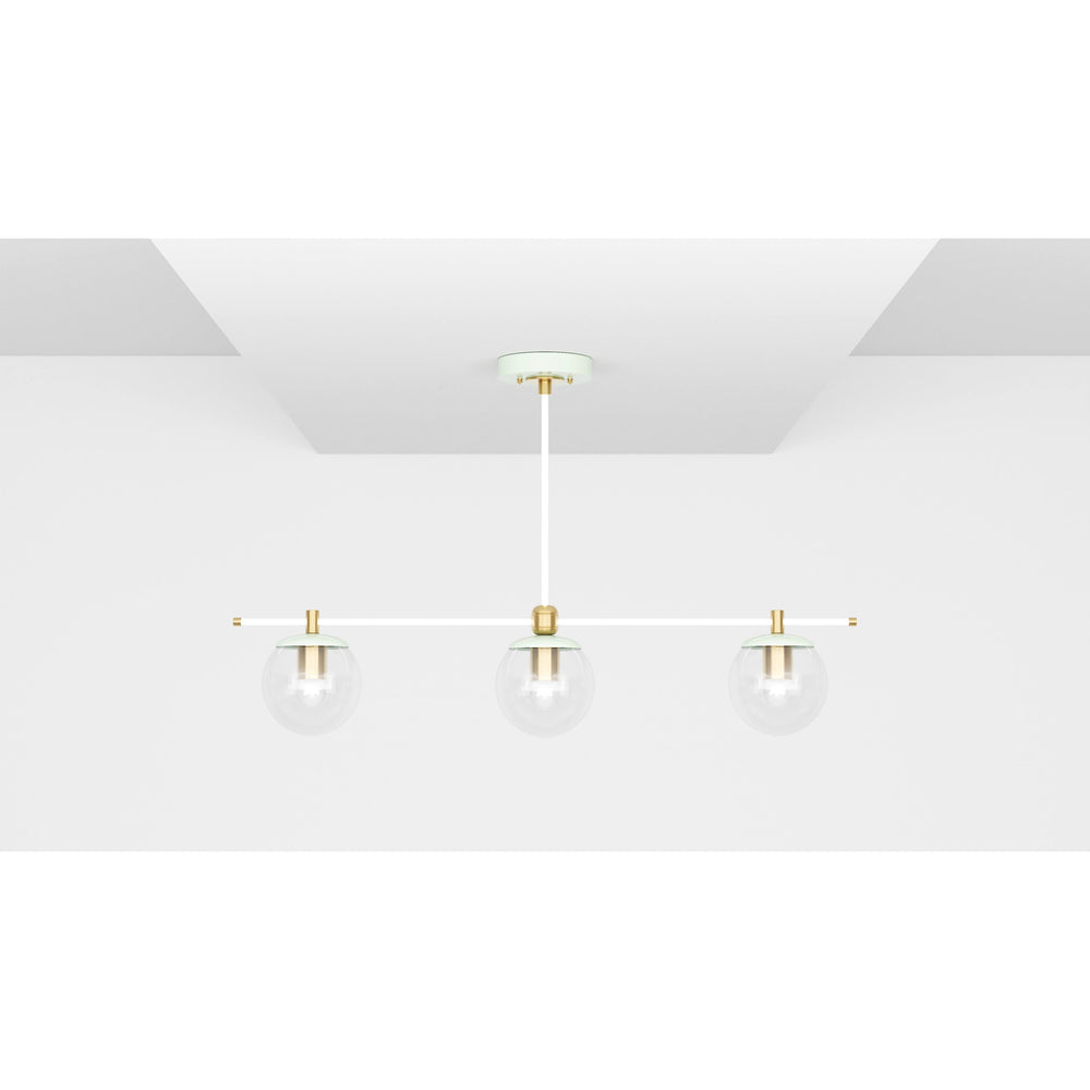 Sioux - Modern Glass Globe 3 Light Linear Chandelier