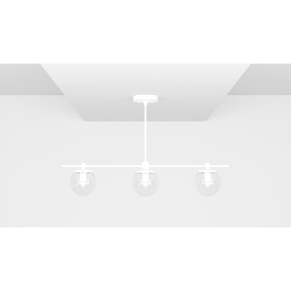 Sioux - Modern Glass Globe 3 Light Linear Chandelier