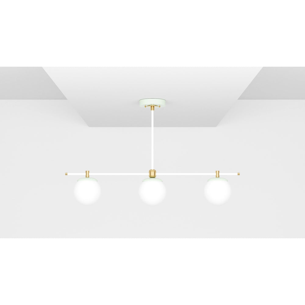 Sioux - Modern Glass Globe 3 Light Linear Chandelier